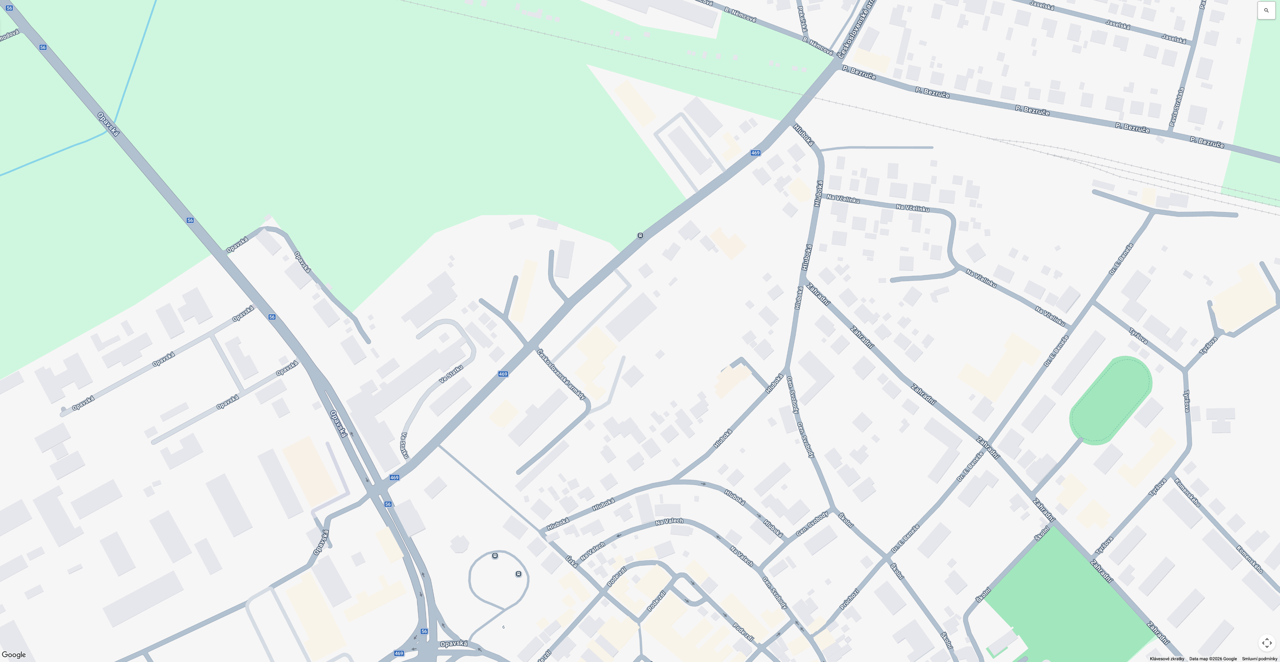 Mapa okolí ordinace Neuro Hlučín
